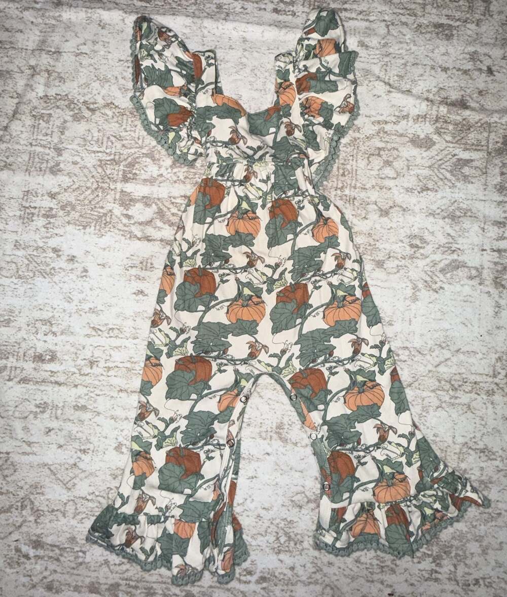 Kate Quinn Pumpkin Patch Flutter Sleeve Gaucho Jumpsuit